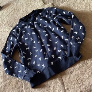 Michael Kors women’s Sweater in Navy with White MK Pattern size small